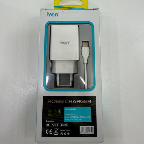 VON AD-33 2 in 1 2.1A Single USB Port Travel Charger + 1m USB to Micro USB Data Ca